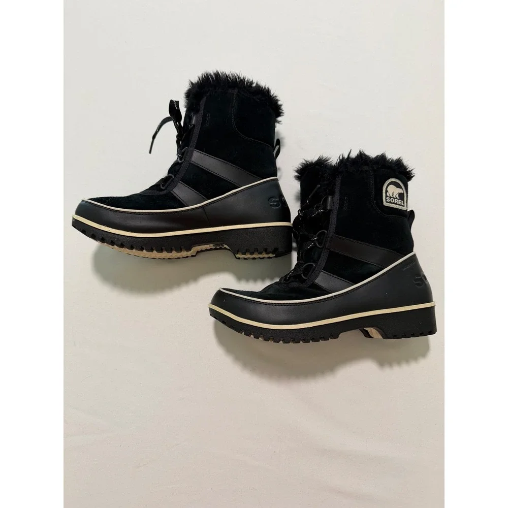 Sorel Tivoli II Womens Black Waterproof Winter Snow Boots Faux Fur NL2089-010 7